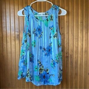 Maison d’Amelia Paris Pleated Blue Tank Top- Women Sz Small